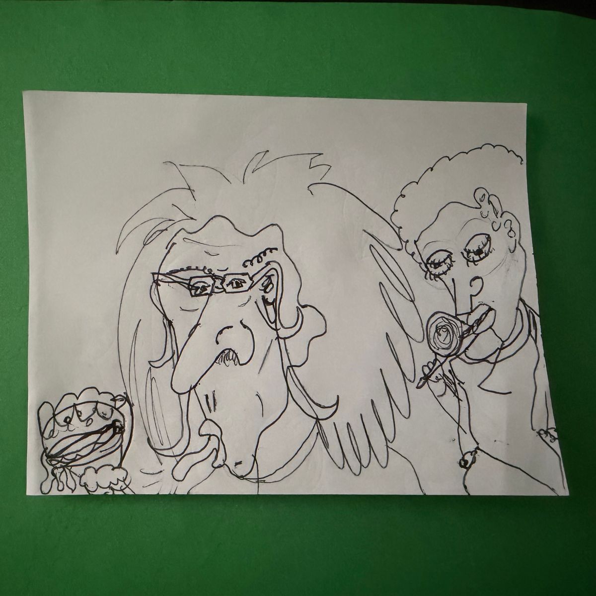 Mini Hand Drawn - Of Two Characters Eating