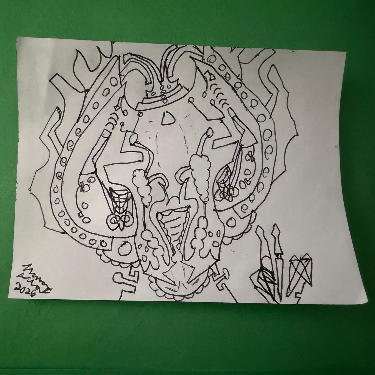Mini Hand Drawn-Geometric Alien