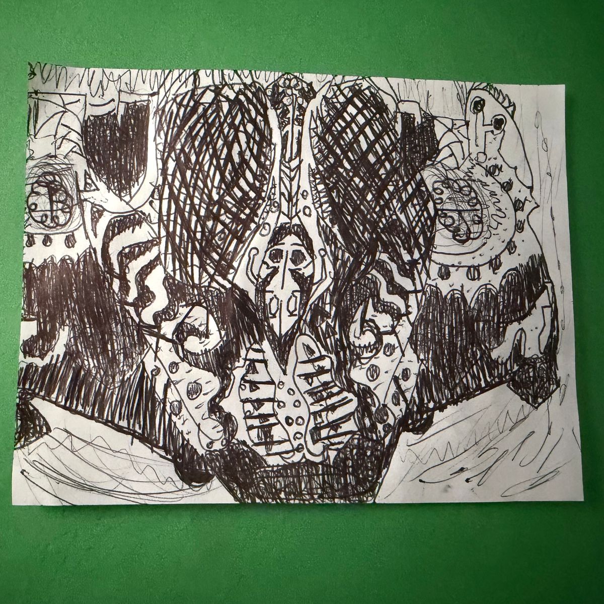 Mini Hand Drawn - Alien Cave Painting