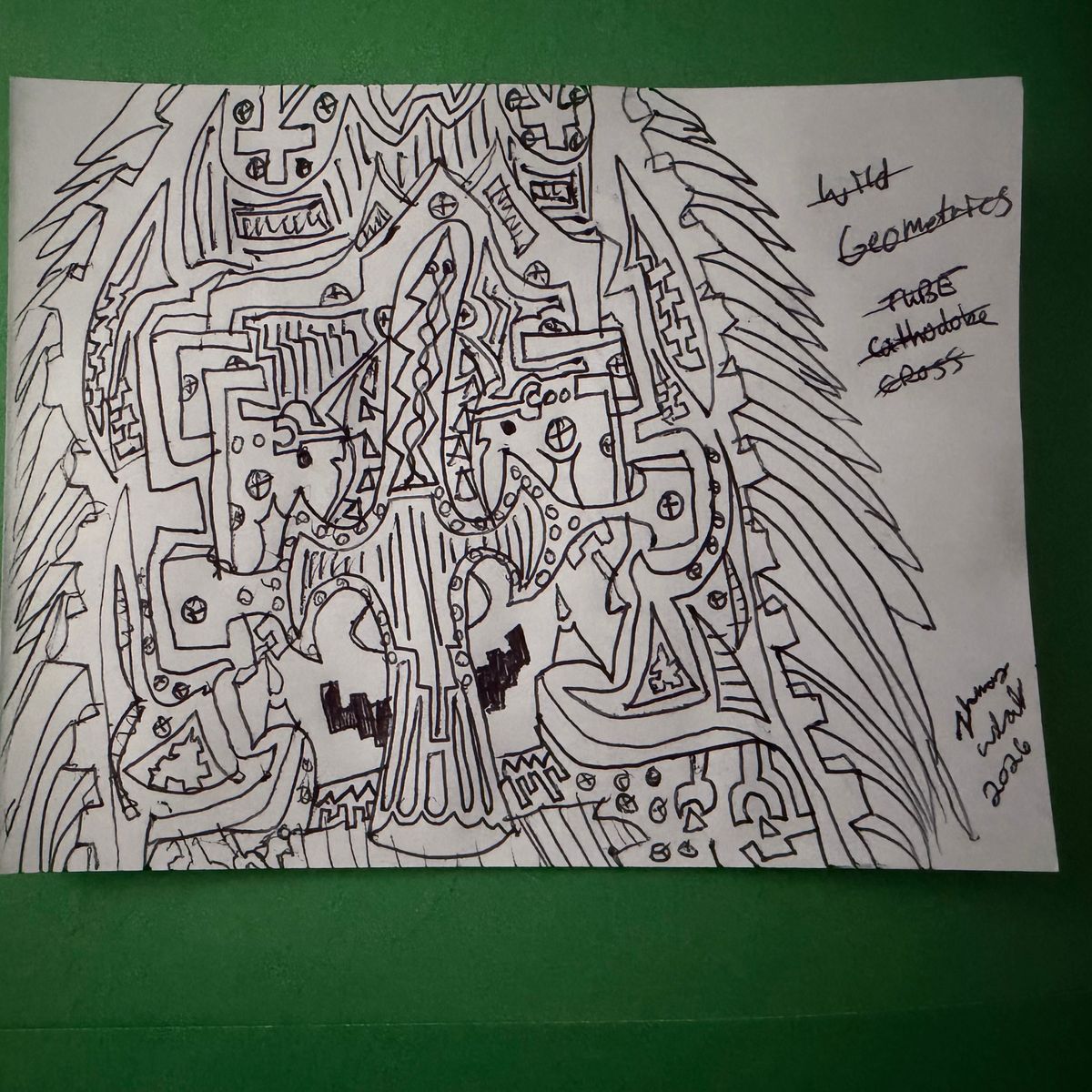 Mini Hand Drawn Art - Wild Mask