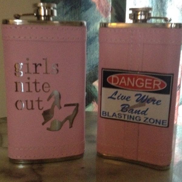 Live Wire ladies pink Flask Girls Nite Out