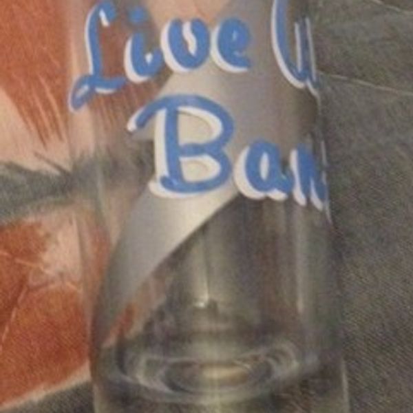 Live Wire tall Shooter Shot Glass Blue/White logo