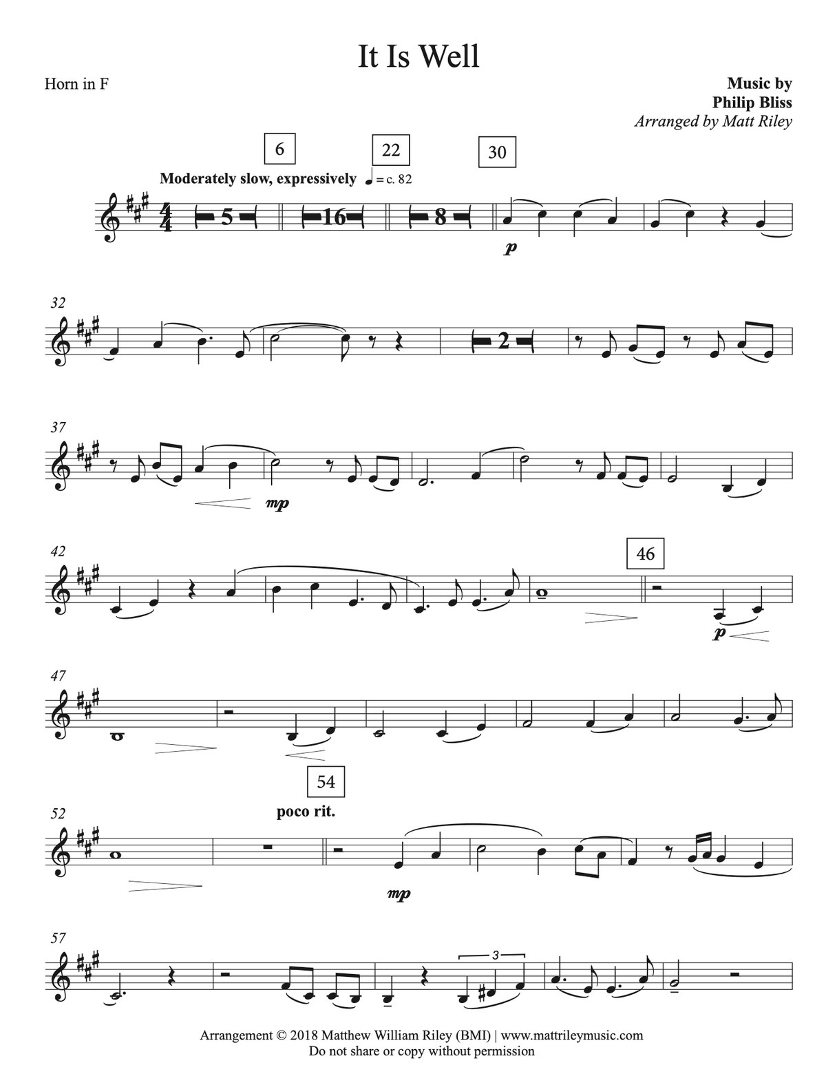 It Is Well - French Horn