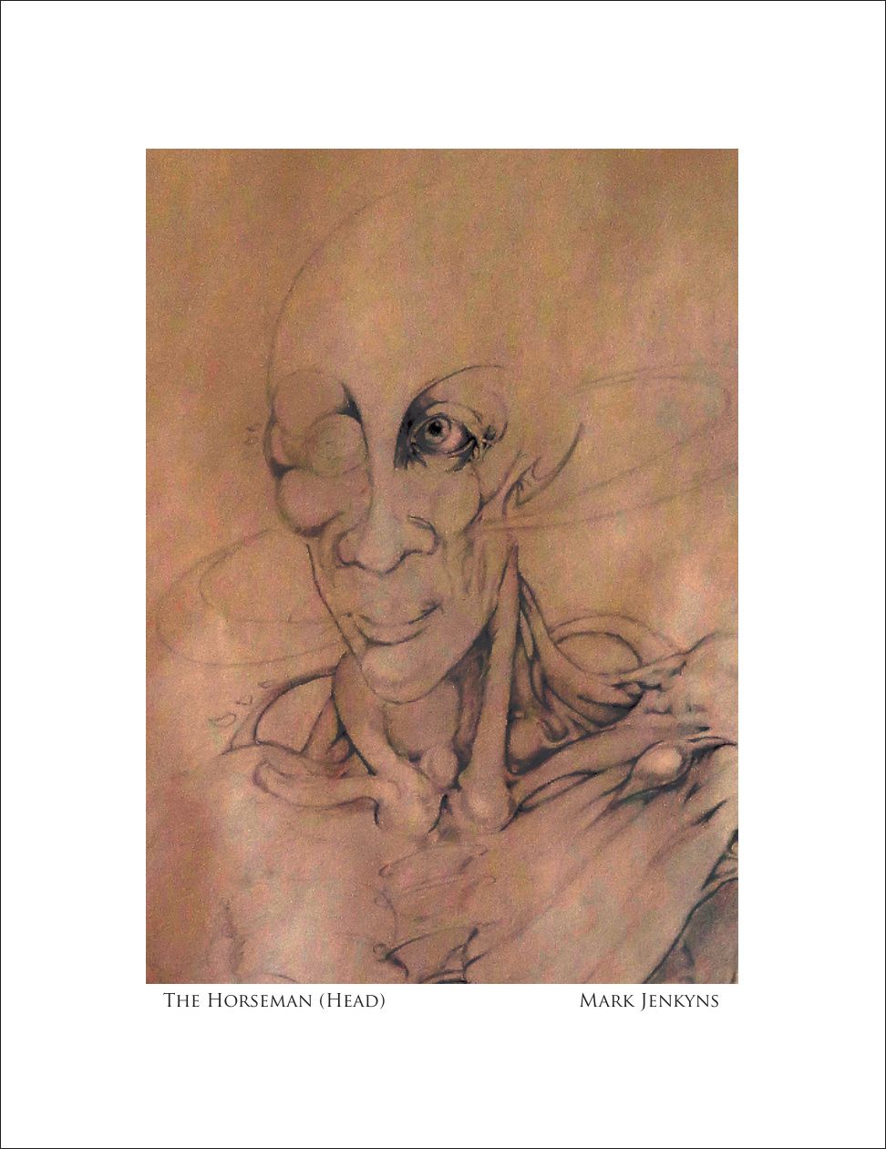 THE HORSEMAN (Head) | Image 4.75”x6.75”/ White frame 8.75”x 10.75”