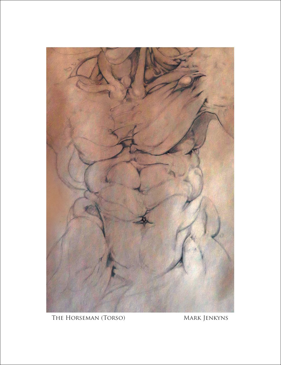 THE HORSEMAN (Torso) | Image 4.75”x6.75”/ White frame 8.75”x 10.75”