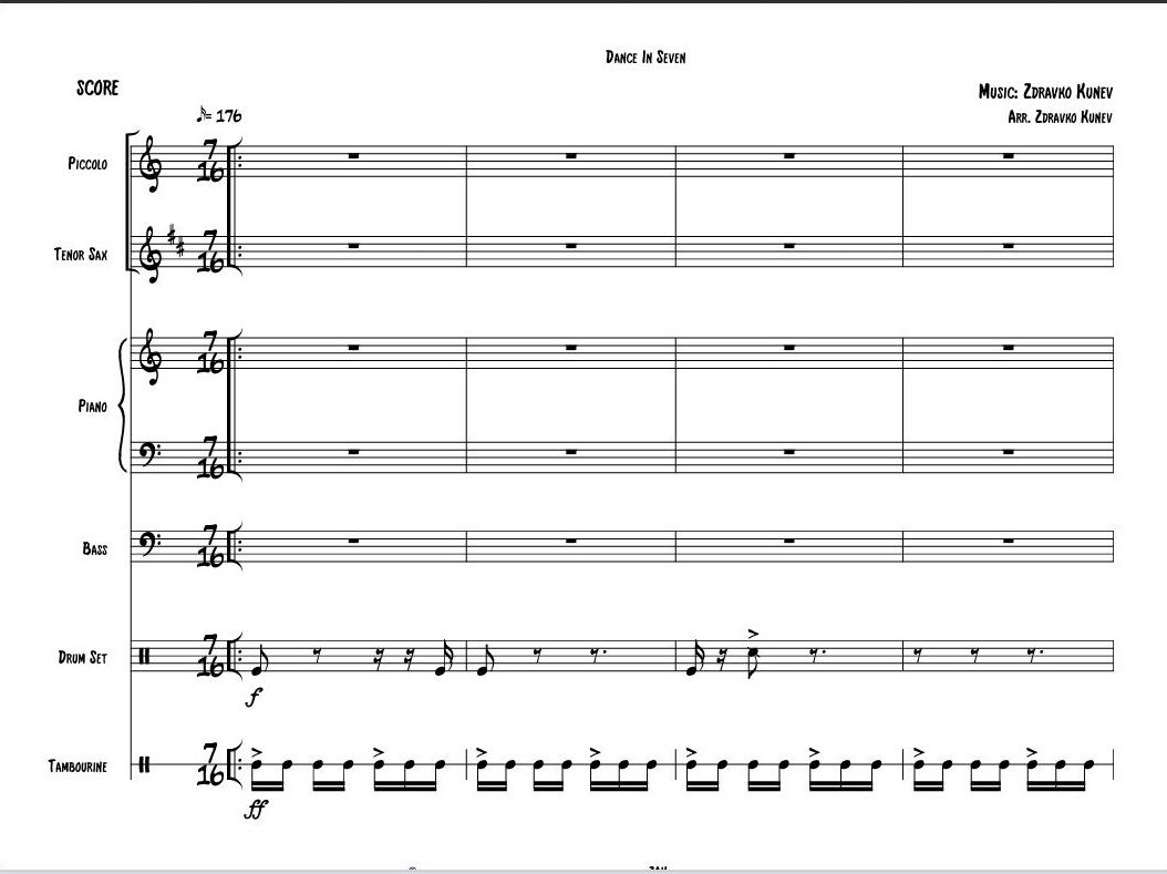 Dance In Seven - Partitur, Pdf