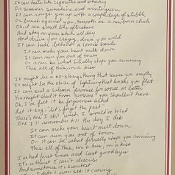 HAND-WRITTEN, AUTOGRAPHED LYRICS