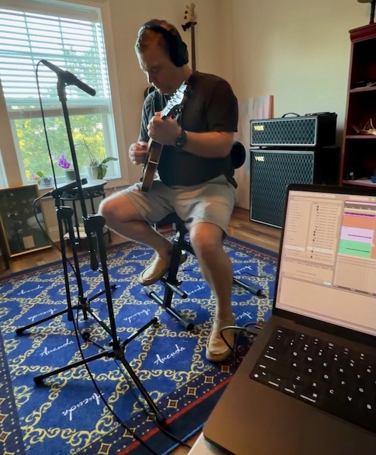 Jared Fisher recording mandolin for If By Sunrise.