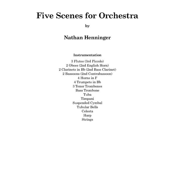 Five Scenes for Orchestra - Score Only