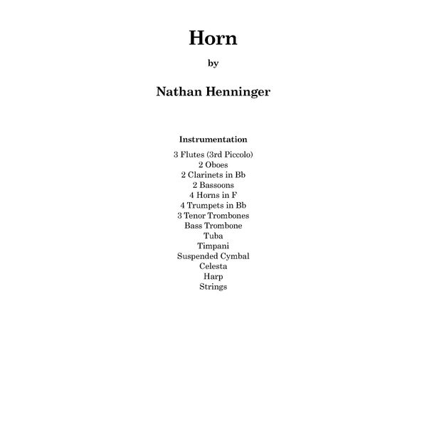 Horn (Prelude to Five Scenes for Orchestra) - All Parts