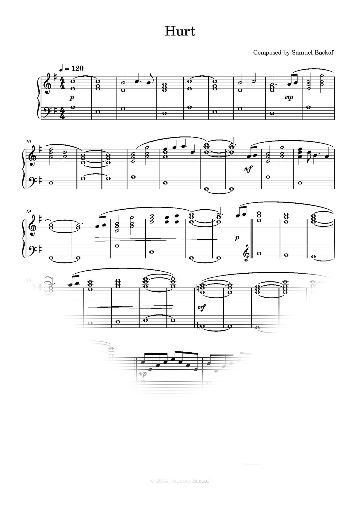 Hurt Sheet Music
