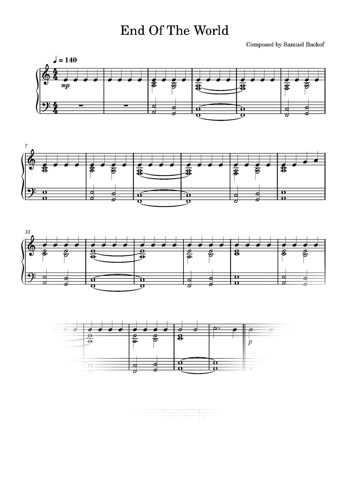 End Of The World Sheet Music