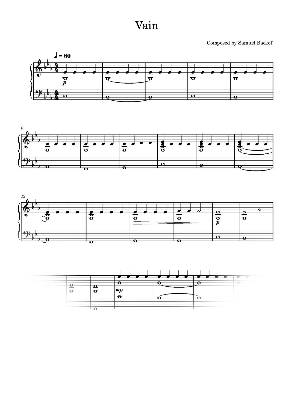 Vain Sheet Music