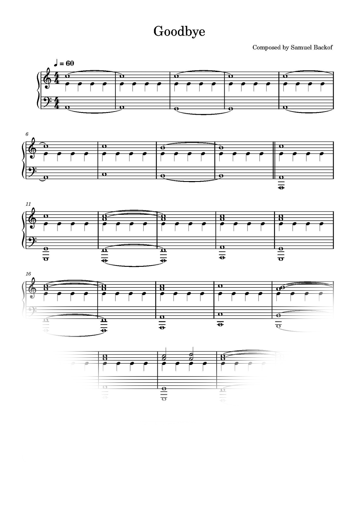 Goodbye Sheet Music