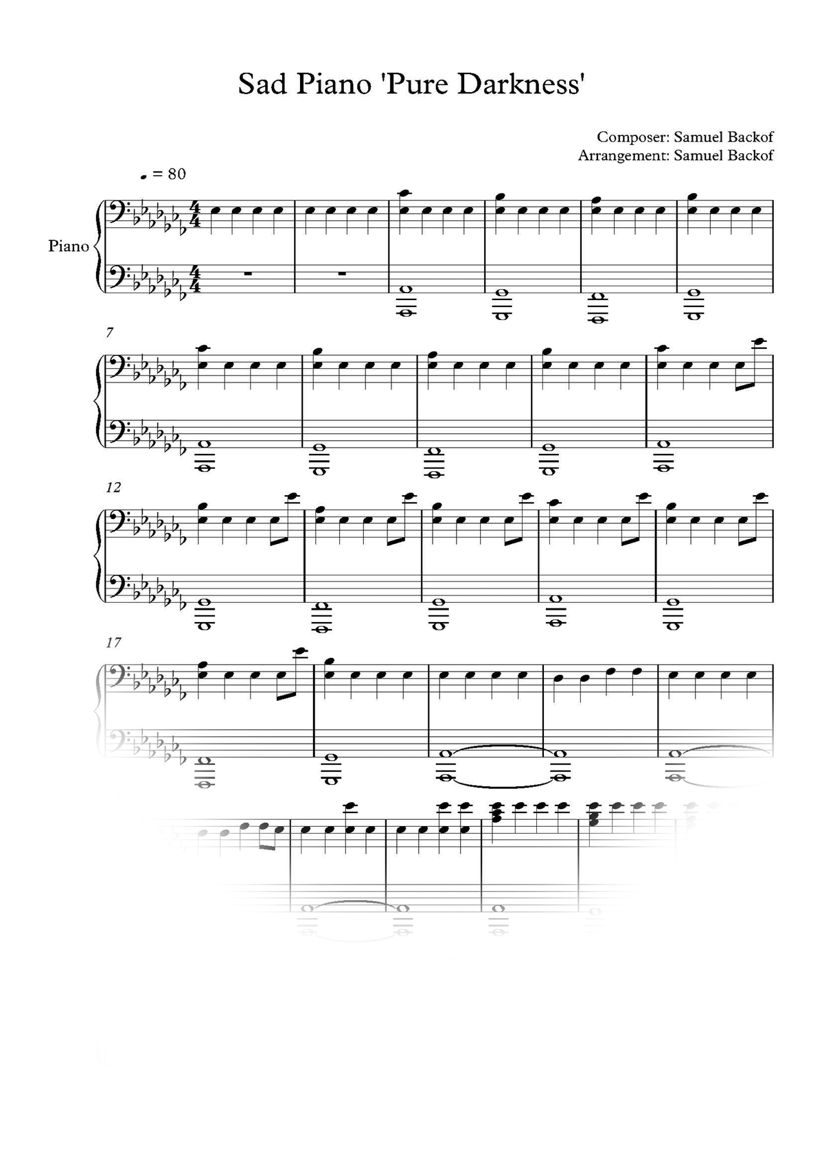 Pure Darkness Sheet Music