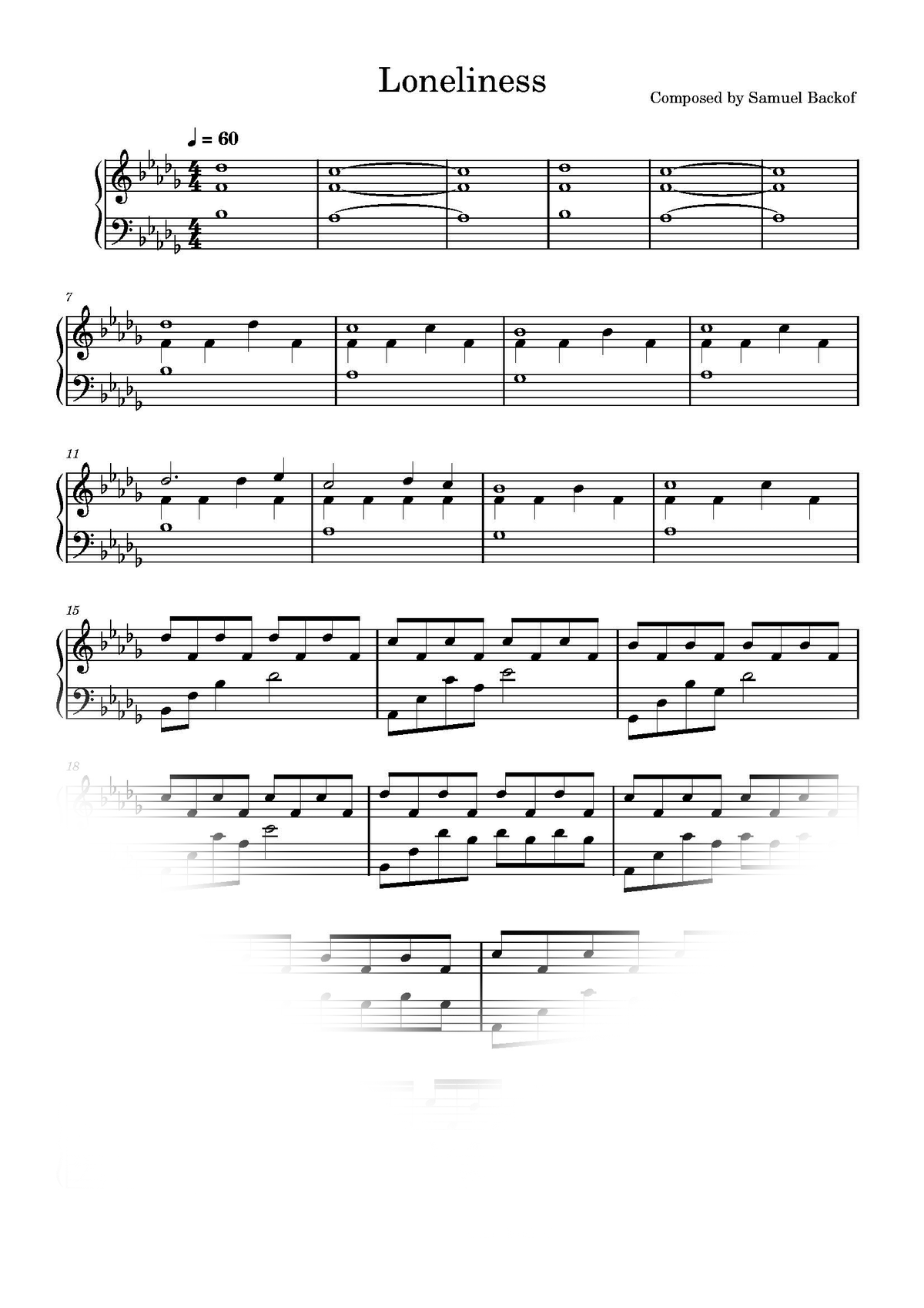 Loneliness Sheet Music