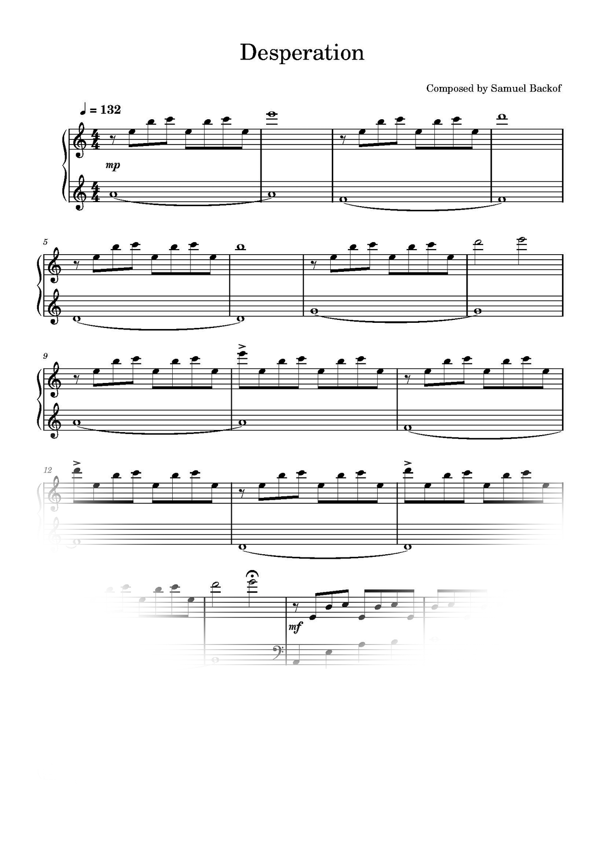 Desperation Sheet Music