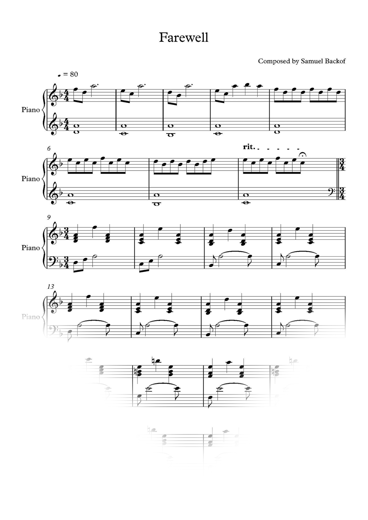 Farewell Sheet Music