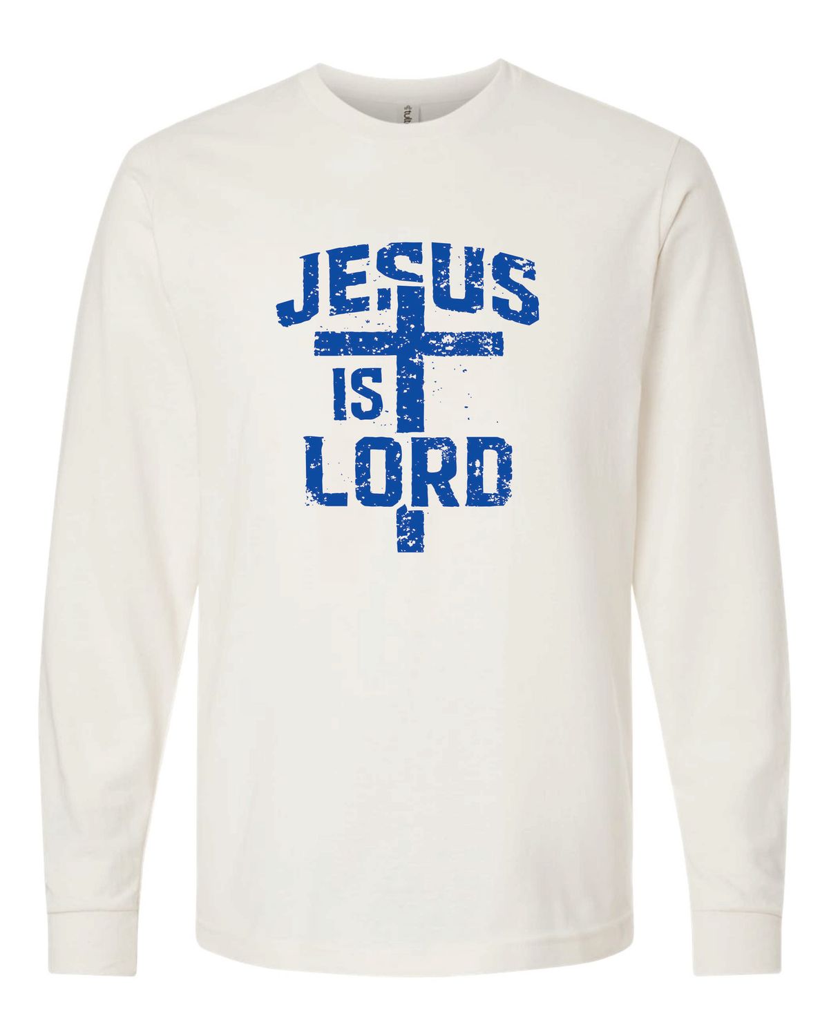Jesus Is Lord Long Sleeve T-Shirt (Distressed Cross Design)