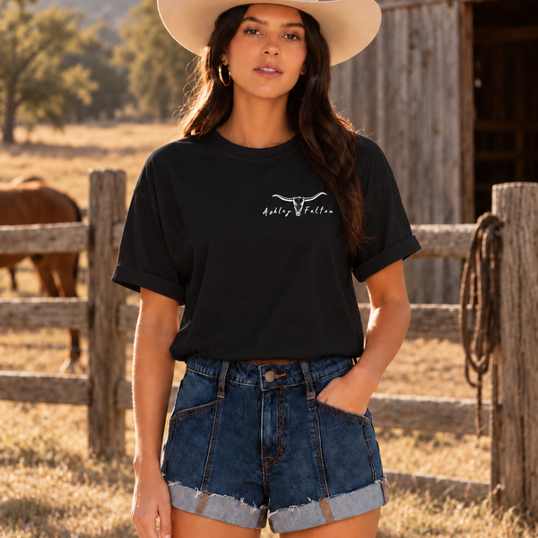 Ashley Felton Black Cropped T-Shirt