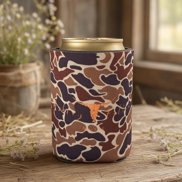 Ashley Felton Camo w/Orange Logo Can Koozie