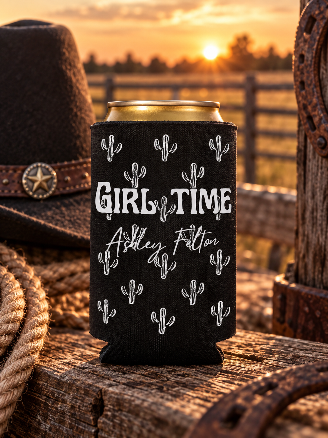 Ashley Felton “Girl Time” Black Koozie