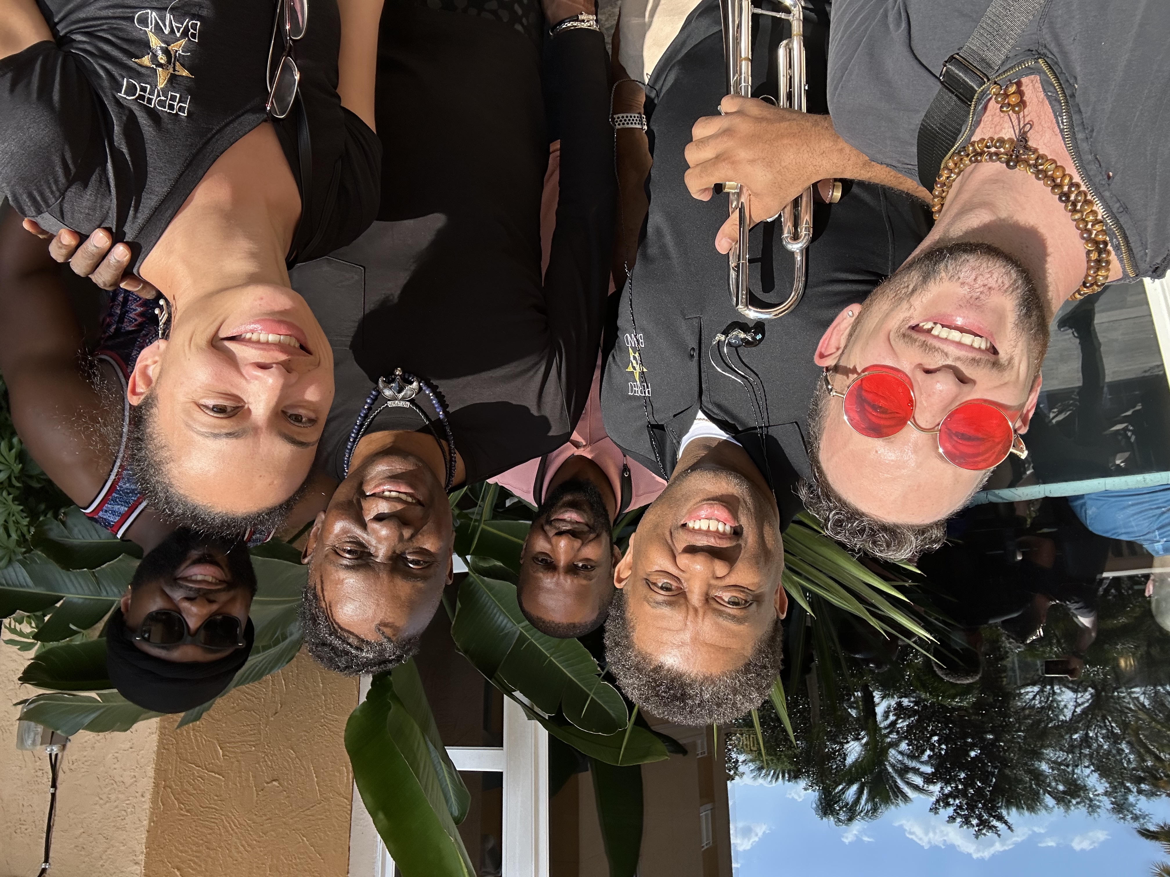 Perfect 10 Band members backstage with Philip Bailey of Earth Wind and Fire