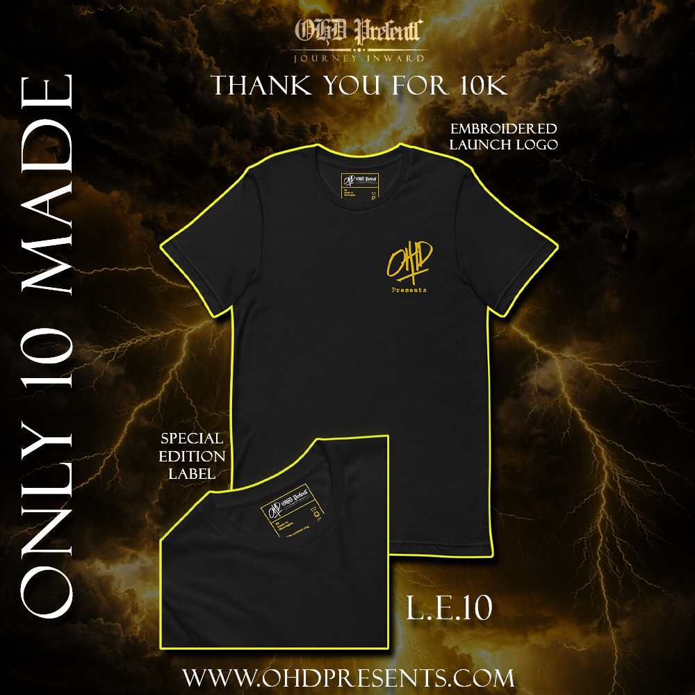 10k Embroidered Launch Logo tee (L.E.10)