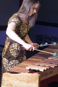 Winnie playing marimba
