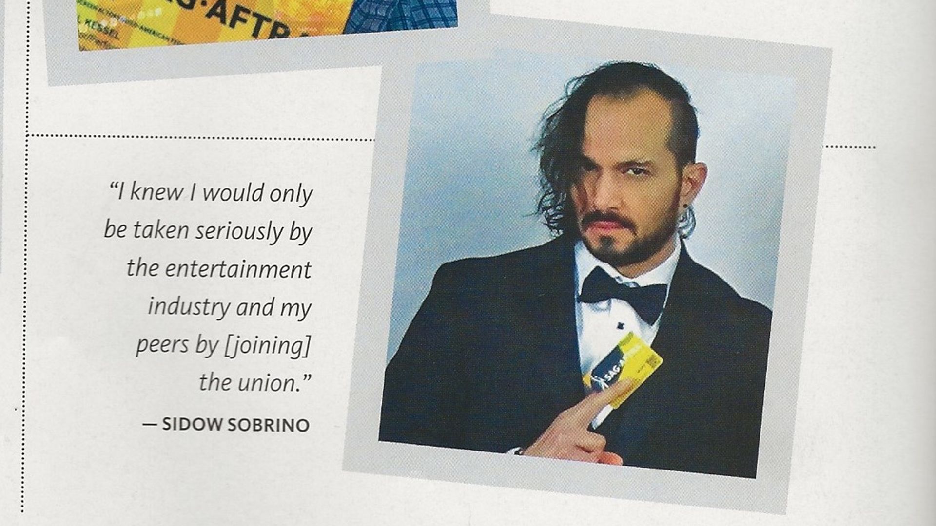 Sidow Sobrino - The World’s No.1 Superstar®: SAG-AFTRA Magazine Spotlight