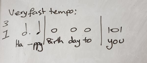 Happy Birthday to You in 3/1 time signature