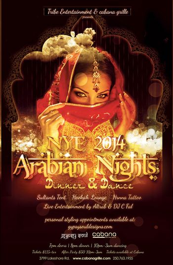 Altarab Poster: Arabian Nights 2014 Cabana Grill, Kelowna, BC
