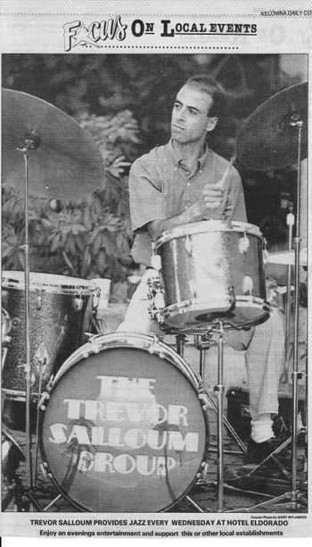 Trevor Salloum Jazz Group at the Eldorado Hotel. Focus on Local Events. Credit: Kelowna Daily Courier 1990.
