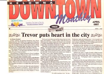 Trevor Salloum Jazz Band feature in Kelowna Downtown Monthly. 1997
