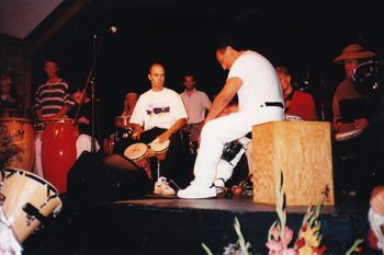 1999 Hollyhock, BC Drum Performance with Trevor Salloum and Alex Acuña
