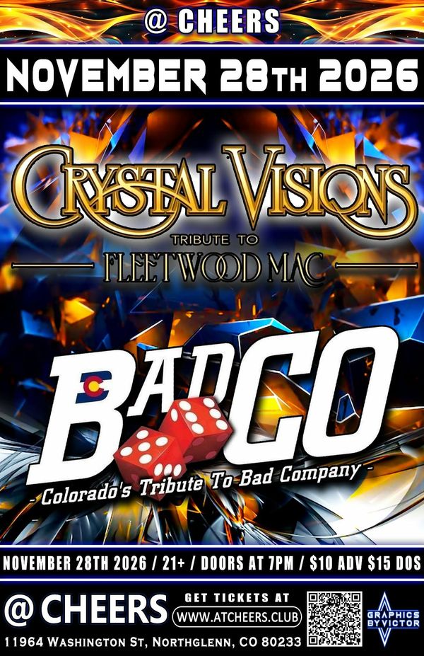 BadCO and Crystal Visions @ @ Cheers Club - Nov 28, 2026, 7:00PM