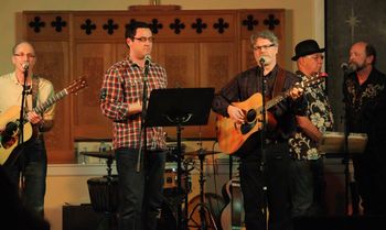 Performing with Anjopa at the Sooke Folk Society Coffeehouse.
