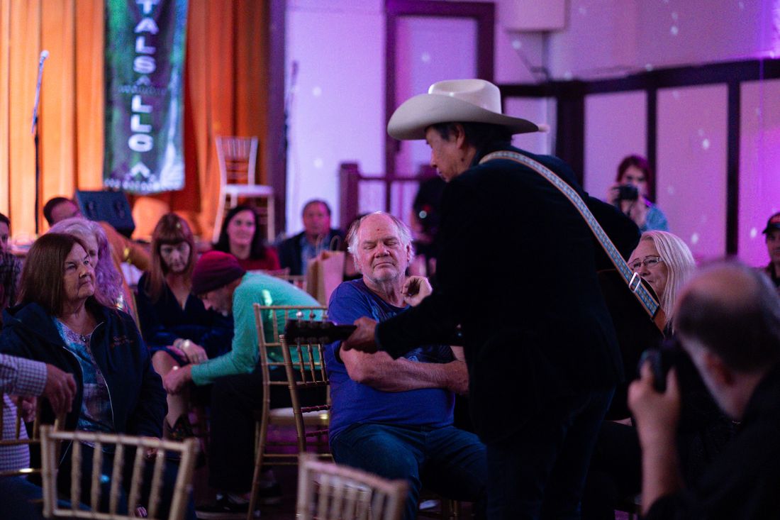 Alejandro Escovedo performs up close and personal in the Ballroom FWSF 2024. Photo by Katie Langley.
