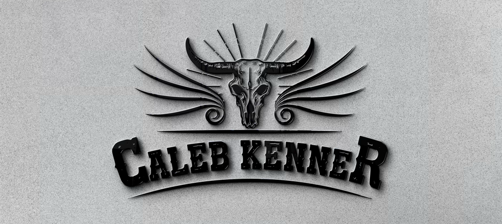 caleb kenner logo with bull skull details