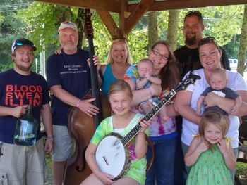 L-R -JJ Bailey, Greg Williams, Marsha Williams, Mallory Williams (Holding Rowan Bailey)
Shane Allison, Blythe Allison, (holding Archer Allison), Ainsley Allison, Aubrey Allison, all from Danville IL and Covington, IN
