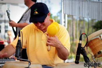 Louie Antoon on the Latin Percussion.
