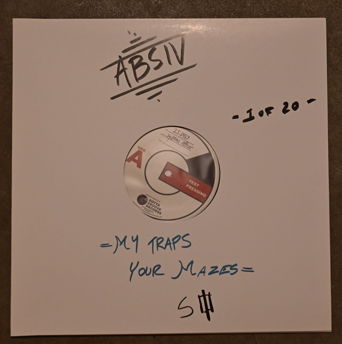 SYSTEMS OFFICER - TEST PRESSING - MY TRAPS YOUR MAZES 12" - SIGNED AND NUMBERED