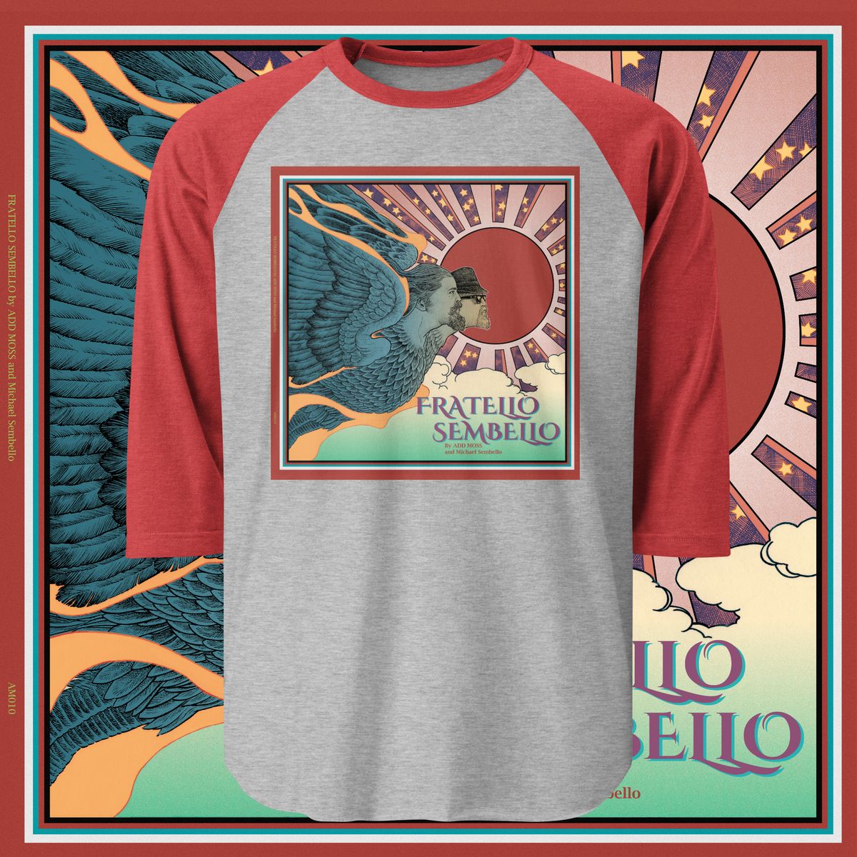ADD MOSS Fratello Sembello J3 Cover Raglan Red Sleeved with Grey Heather or White