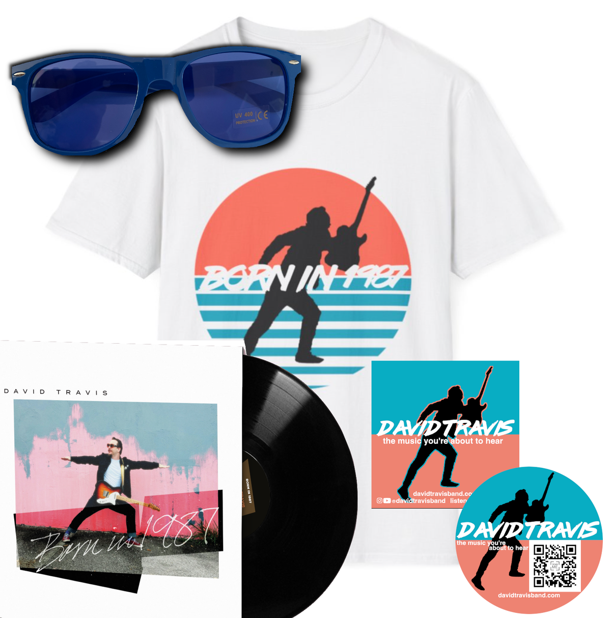 Signed Born in 1987 tshirt, vinyl bundle