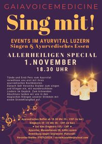 GAIAVOICEMEDICINE ✶ SING MIT! Event mit Ayurvedischem Essen