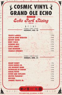 Cosmic Vinyl and Grand Ole Echo Presents