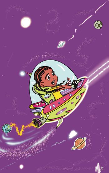 A child's world: This piece depicts the imagination and creativity of a youths mind.
