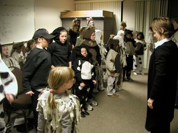 Warming up before curtain.
