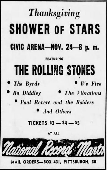 My first concert: November 24, 1965.  I was nine years old.  Not listed on the bill were Patti LaBelle & the Bluebells and a never-heard-of-before Simon & Garfunkel.

