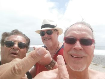 Great Jones Band at Carlsbad Beach, minus Paul Fagone, whom we are all flipping off!  Good times.
